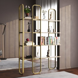 Hanah Home Estantería Barroca Glam Amarillo